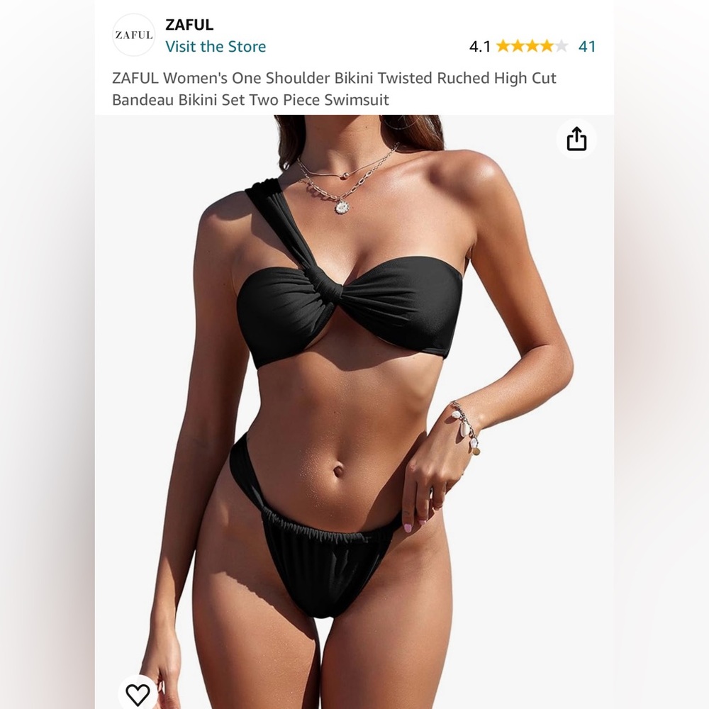 Black 2pc bikini size Large